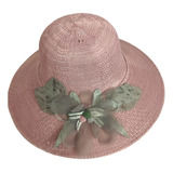 Sombrero De Verano Con Flor Gris Y Cintillo Trenzado 