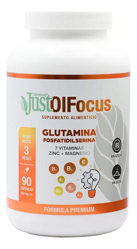 Glutamina Fosfatidilserina Zinc + Magnesio Justolfocus 90 Pz