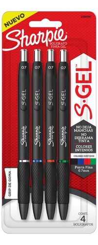 Set 4 Boligrafos Gel 0.7 Mm Sharpie Colores Básicos