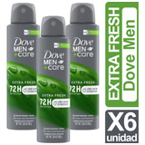 Desodorante Dove Men Extra Fresh Pack De 6 Unidades 150ml