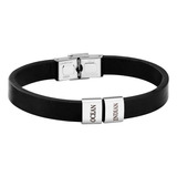 Pulsera De Cuero Personalizada Para Hombre Con Nombre De Fam