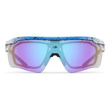 Oculos Mormaii Smash 2 Ciclismo, Beach Tennis, Esportes Armação Azul C Branco Degrade Lente Cores Desenho Esportivo