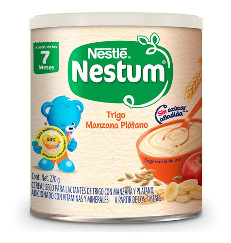 Cereal Infantil Nestum Trigo Manzana Plátano Lata 270g