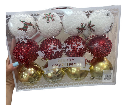 Pack 12 Esferas Navideñas Decoración Árbol 6cm