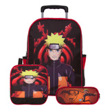 Kit Bolsa Rodinha Infantil Masculina Naruto Toys 2u Promoção