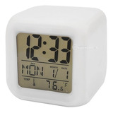 Relógio Digital Despertador Alarme 7 Leds Rgb Mesa Sala