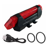 Luz Bici Trasera Recargable Usb 4 Funciones Super Liviana