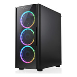 Gabinete Gamer Xzeal Xz110 Con 4 Ventiladores Rgb Micro Atx Color Negro