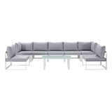 Modway Fortuna - Juego De 6 Sofas Seccionales De Aluminio Pa