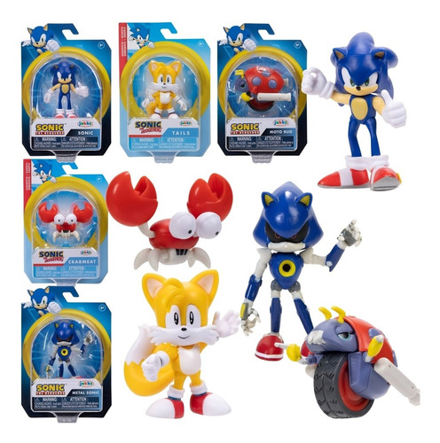 5 Figuras Articuladas Sonic The Hedgen Jakks Original 2.5''