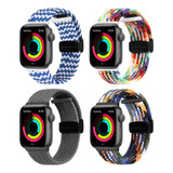 T 4 Correas Trenzados Para Apple Watch Serie Ultra 8 7 Se 6