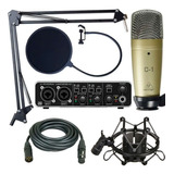 Kit Grabación Behringer Umc202hd C1 Microfono Antipop 192khz