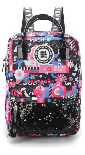 Mochila Chimola Print & Shine Bear Light Purple M137 + 6 C