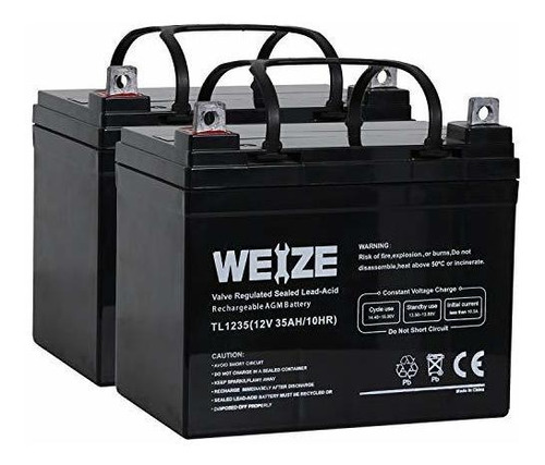 Weize 12v 35ah Batería De Ciclo Profundo Scooter Pride Mobil