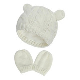 Gorro Y Guantes De Lana Tejidos Otoño-invierno Para Bebes