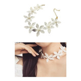 Collar Gargantilla Choker Encaje Floral Blanco Gótico Mujer