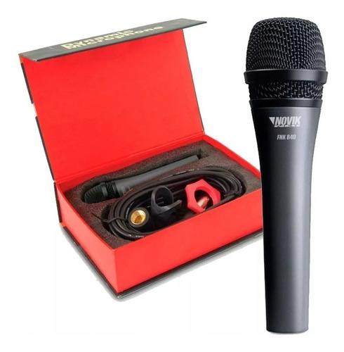 Microfono Novik Fnk-840 Dinamico Funda Cuero Estuche Cable