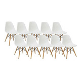 Cadeira De Jantar Henn Decorshop Charles Eames Dkr Eiffel, Estrutura De Cor  Branco, 10 Unidades