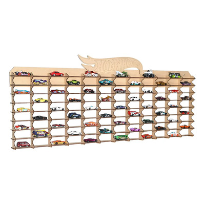 Exhibidor De 108 Carritos Repisa Para Hot Wheels Mdf Natural | Envío gratis