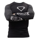 Camiseta Unissex Segunda Pele Hlx Manga Longa  Cor Preta