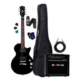 Kit Guitarra Les Paul Strinberg Lps200 Bk Preta Amplificador