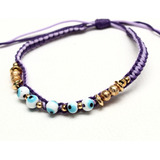 Uzzy | Joyería Pulsera Ojo Turco Morado Tejida