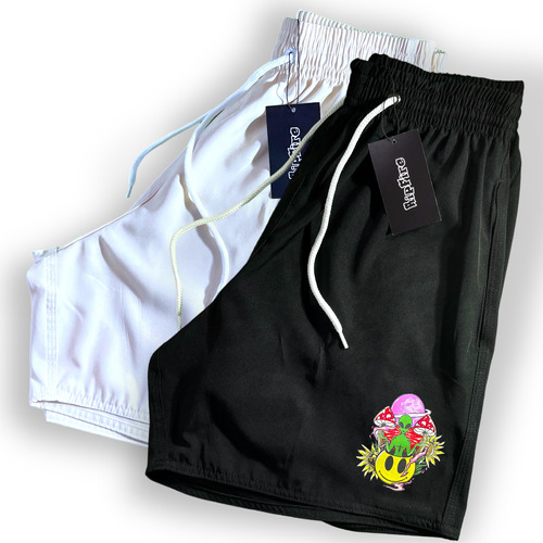 Kit 2 Bermudas Short Praia Academia Piscina Elastano