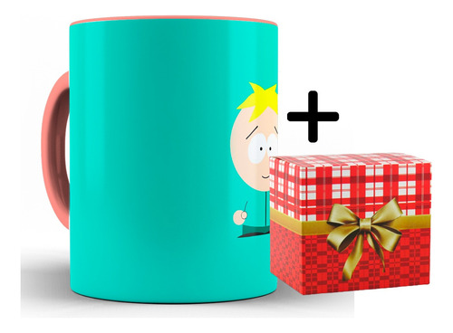 Caneca Butters Stotch South Park Cerâmica Alça Preta + Caixa