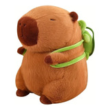 Peluche Capybara Carpincho Con Mochila Tortuga 32cm