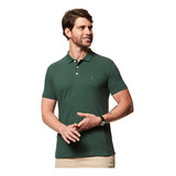 Camisa Polo Masculina Piquet Clássica Verde Escuro Reserva