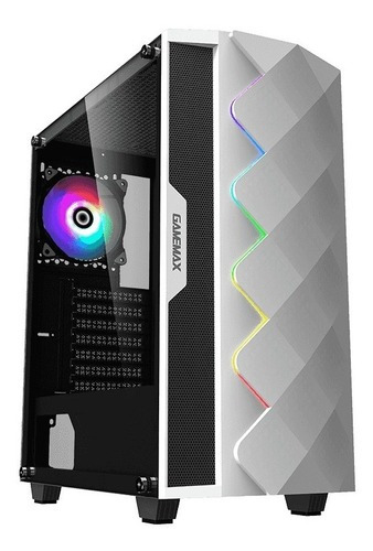 Gabinete Gamer Gamemax Diamond Coc Rgb Blanco Y Negro