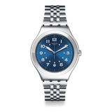 Reloj Swatch Bluora Restyled De Acero Ss Color De La Malla Plateado Color Del Bisel Plateado Color Del Fondo Azul Acero