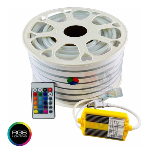 Manguera Neon Flex Led Rgb 25 Metros Con Control Remoto Ip65