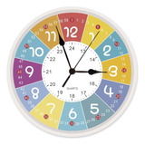 Reloj De Pared Enseñanza Y Aprendizaje Decorativo Para Niños