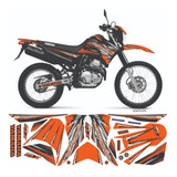 Kit Adesivos Yamaha Lander 250 2009 A 2019 Laranja P Verniz