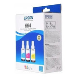 Pack 3 Tintas Epson T664 - L121 Colores Cian/magenta/yellow