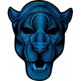Máscara De Led Rave Mask - Panter Color Azul Acero