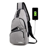 Mochila Cruzada Mariconera Pechera Con Usb Broche Antirrobo