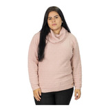 Blusa Feminina Tricô Com Gola Plus Size Rosa Peneloppe