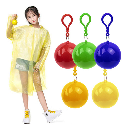 5pz Capa Impermeable Lluvia Bolsillo Portatil Llavero 