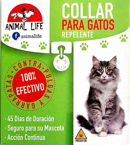 Pack X5 Collar Antipulgas Repelente Garrapatas Gatos Continu