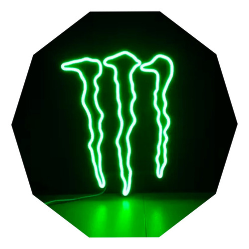 Cartel Monster Energy En Neón Led - Luminoso - Deco 