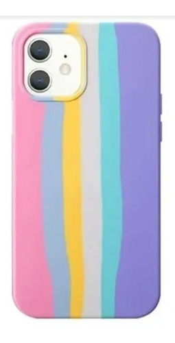 Silicon Case Rainbow Para iPhone 12 Pro Max 