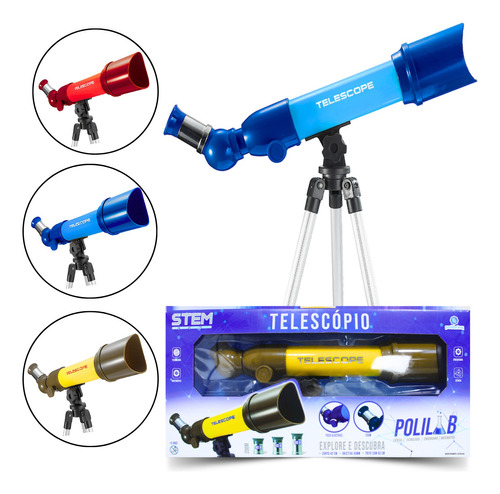 Brinquedo Telescópio Ajustável Astronômico Educativo 80x  