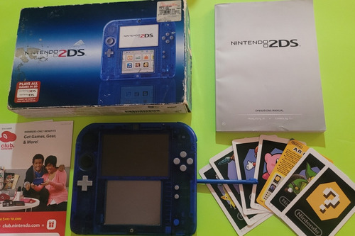 Nintendo 2ds Azul Transparente Con Caja.