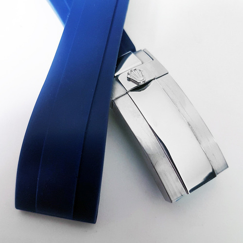 Correa Oysterflex Azul Caucho 20mm Con Broche Compat Rolex