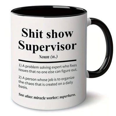 Caneca Humorística De Cerâmica Sh*t Show Supervisor - Pe