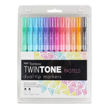 Plumones Tombow Twin Tone Pastel Doble Punta Calidad Premium