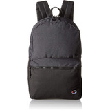 Champion ® ascend Backpack Mochila Unisex Para Laptop Hasta 15.6 Pulgadas 100% Poliéster Con Bolso Frontal Cremallera Doble 45cm Ev Color Negro / Black