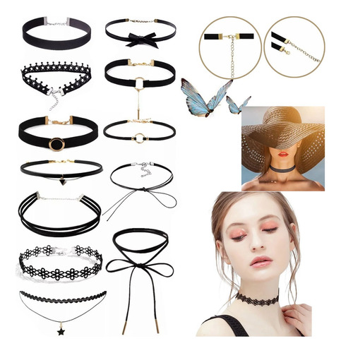 Gargantilla Choker Necklaces Color Lace, Accesorios Collar
